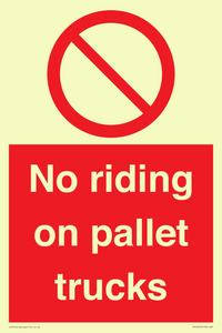 No riding on pallet trucks